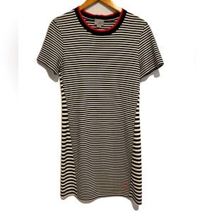 Grey Jason Wu Black and White Striped Knee Length Dress Size Small